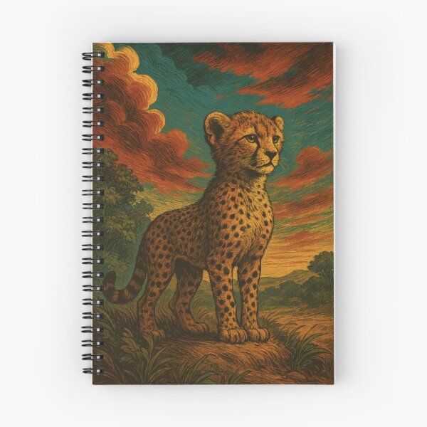 Item preview, Majestic Cheetah Cub Vintage Poster | Retro Wildlife Wall Art designed and sold by PaintedPixels01.