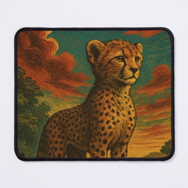 Item preview, Majestic Cheetah Cub Vintage Poster | Retro Wildlife Wall Art designed and sold by PaintedPixels01.