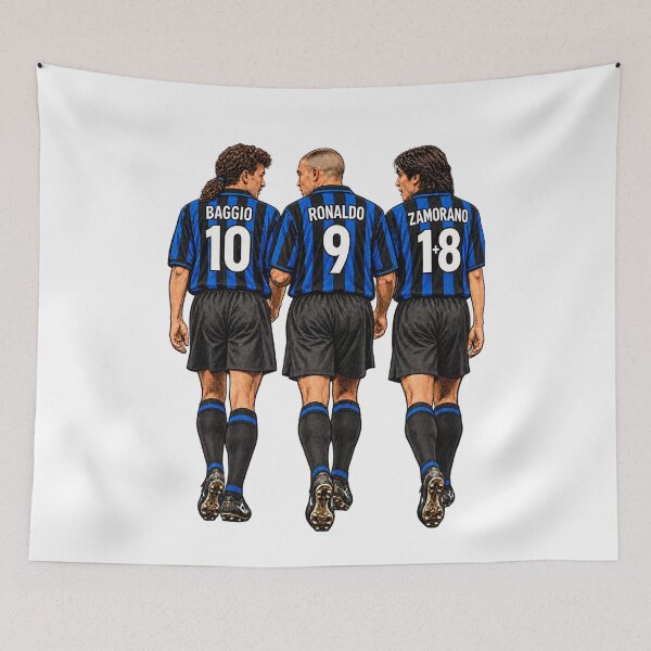 Item preview, Inter Milan Baggio Ronaldo Zamorano Nerazzurri designed and sold by Tony Panini Retro.