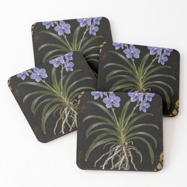 Item preview, Fah Mui Blue Vanda – Vintage Thai Botanical Art designed and sold by BangkokFineArt.