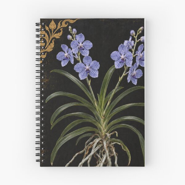 Item preview, Fah Mui Blue Vanda – Vintage Thai Botanical Art designed and sold by BangkokFineArt.