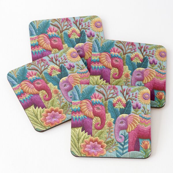Item preview, Embroidery Elephant Tropical Paradise designed and sold by artsandsoul.