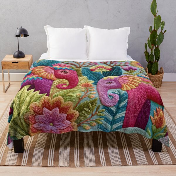 Item preview, Embroidery Elephant Tropical Paradise designed and sold by artsandsoul.