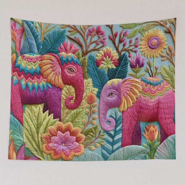Item preview, Embroidery Elephant Tropical Paradise designed and sold by artsandsoul.