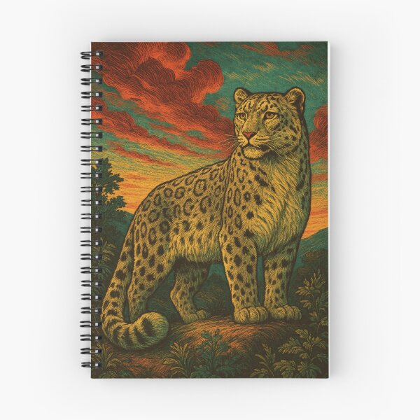 Item preview, Majestic Snow Leopard Vintage Poster | Retro Wildlife Wall Art designed and sold by PaintedPixels01.