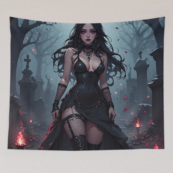 Item preview, Hot Halloween Anime Girl Goth Mommy Waifu Woman designed and sold by Your New Fixation.