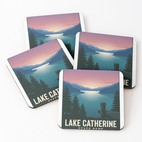 Item preview, Lake Catherine State Park Dusk Cove Rectangle Sticker designed and sold by DetourDgn.