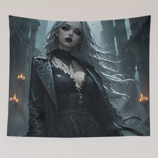 Item preview, Hot Halloween Anime Girl Goth Mommy Waifu Woman designed and sold by Your New Fixation.