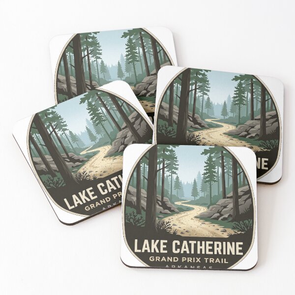Item preview, Grand Prix Trail Lake Catherine State Park Oval Sticker designed and sold by DetourDgn.