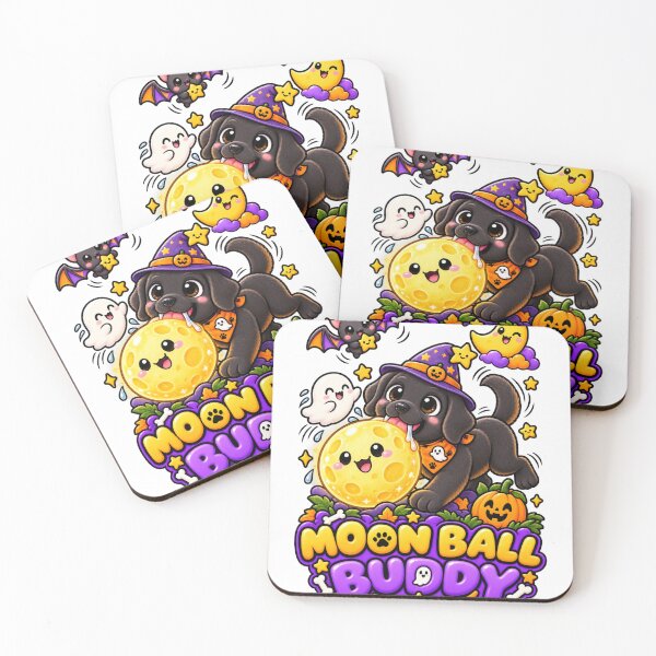 Item preview, Moon Ball Buddy | Cute Black Labrador Halloween Moon Lick Dog designed and sold by KnrNazimTHRE4DS.