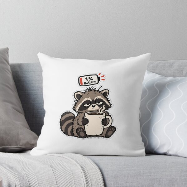 Item preview, Sleepy Raccoon 1% Battery - Funny Coffee Animal Art designed and sold by VYBEHAUS.