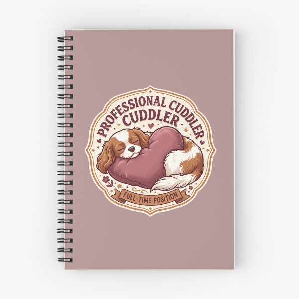 Item preview, Professional Cuddler Cavalier King Charles Spaniel Dog Cute Vintage Badge Logo - Funny Pet Lover Gift designed and sold by BiniClicks.