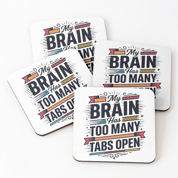 Item preview, My Brain Has Too Many Tabs Open T-Shirt designed and sold by rkgrafix.