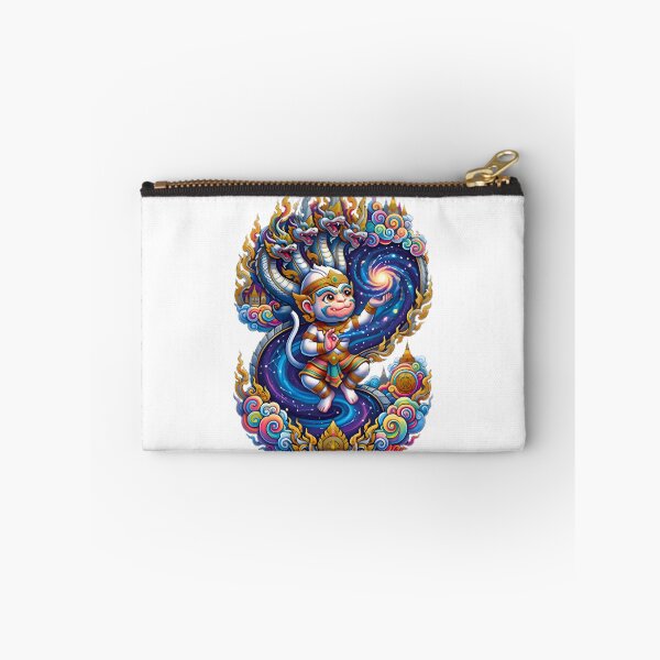 Item preview, Cosmic White Monkey with Galaxy Background and Thai Naga Dragon Illustration designed and sold by nouhime.