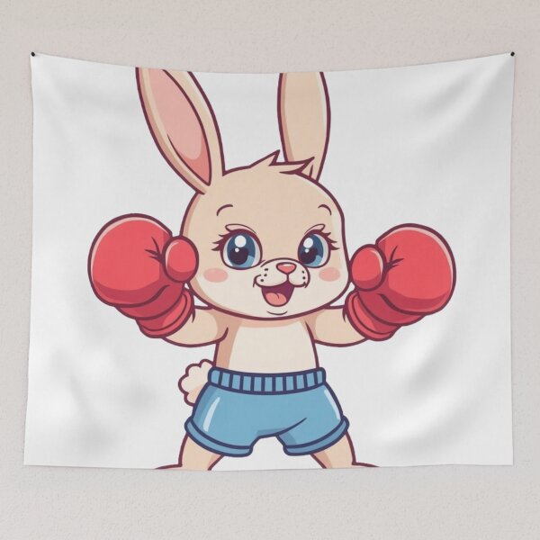 Item preview, Cute Cartoonish Boxing Rabbit Saturday Morning Cartoon Fighter designed and sold by Martial-Art-23.