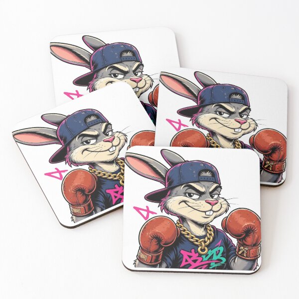 Item preview, 90s Street Cartoon Boxing Rabbit Retro Tough Bunny designed and sold by Martial-Art-23.