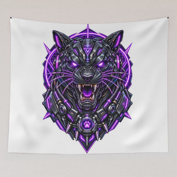 Item preview, Cyberpunk Robotic Cyber Panther Alpha Art designed and sold by RiteshCenter .