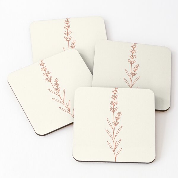 Item preview, Curved Lavender Stem | Minimalist Terracotta Line Drawing (line art) designed and sold by Zaramodo.