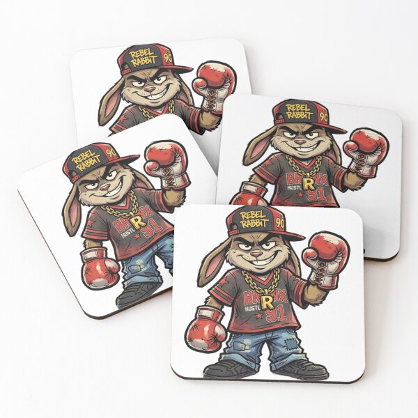 Item preview, 90s Street Cartoon Boxing Rabbit Retro Tough Bunny designed and sold by Martial-Art-23.