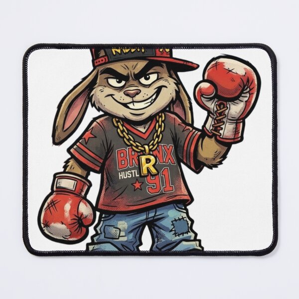 Item preview, 90s Street Cartoon Boxing Rabbit Retro Tough Bunny designed and sold by Martial-Art-23.