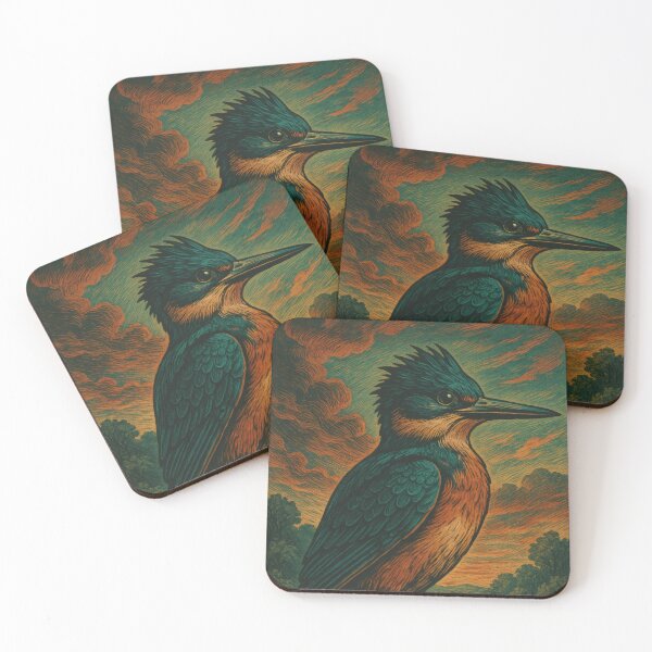 Item preview, Majestic Vintage Kingfisher Poster | Retro Bird Wall Art designed and sold by PaintedPixels01.
