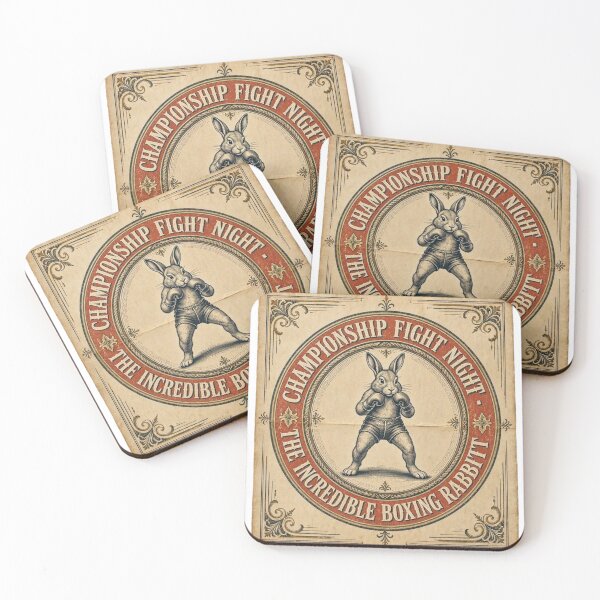 Item preview, Vintage Fight Night Poster Boxing Rabbit Championship Art designed and sold by Martial-Art-23.