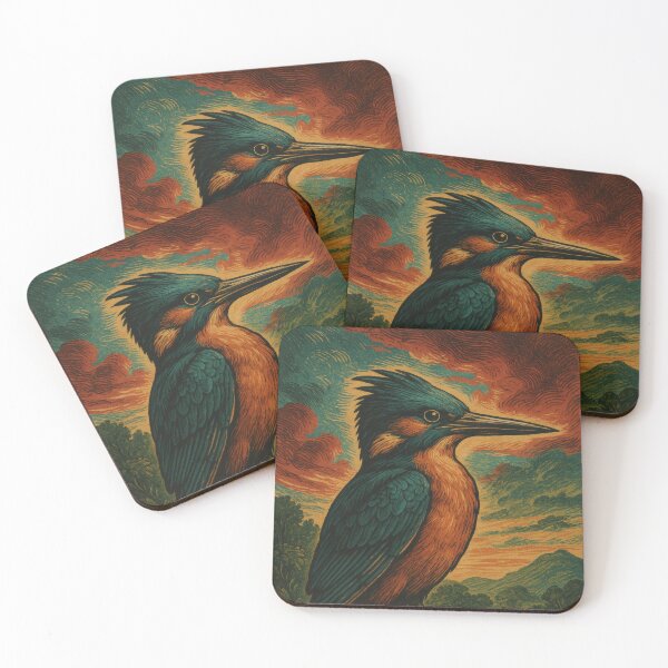 Item preview, Majestic Vintage Kingfisher Poster | Retro Bird Wall Art designed and sold by PaintedPixels01.