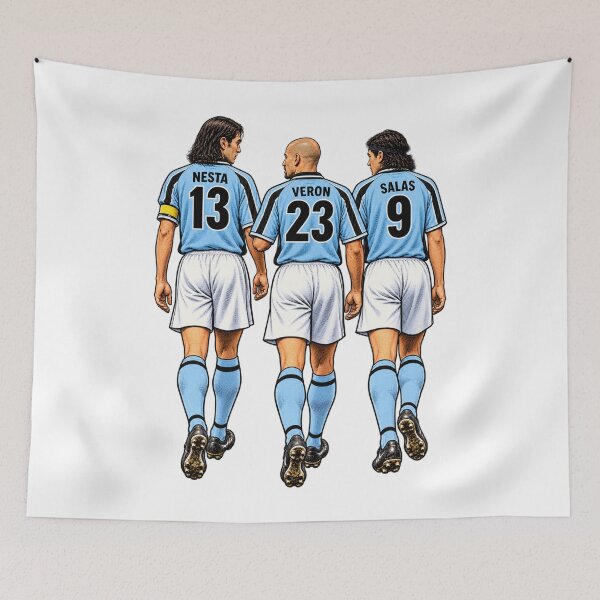 Aperçu de l'œuvre Lazio Nesta Veron Salas Biancoceleste créée et vendue par Tony Panini Retro.
