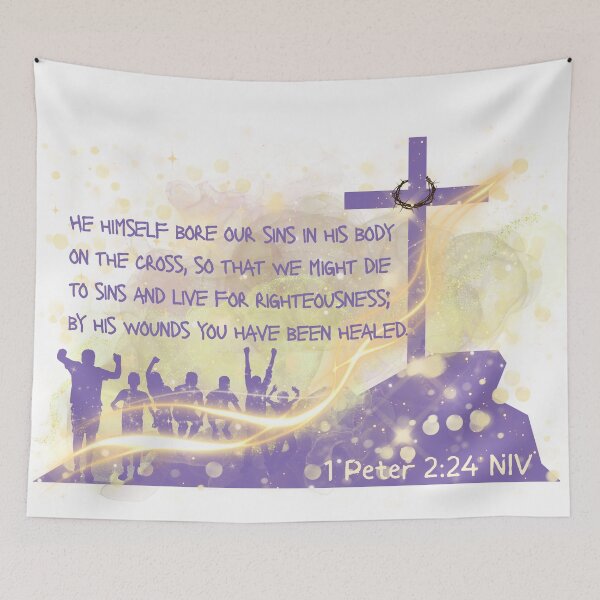 Item preview, Bible Art - 1 Peter 2:24 By his Wounds we are Healed designed and sold by Boy and Belugee.