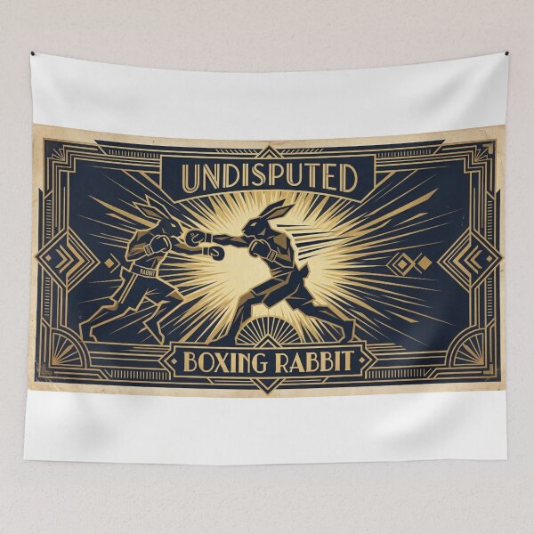 Item preview, Art Deco Boxing Rabbit Undisputed Fight Poster Graphic designed and sold by Martial-Art-23.