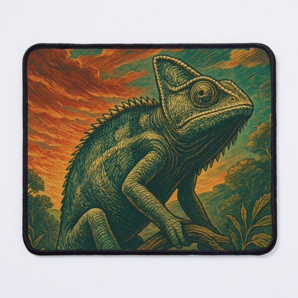 Item preview, Majestic Chameleon Elegance — Vintage Wildlife Poster designed and sold by PaintedPixels01.