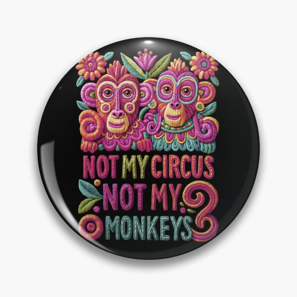 Item preview, Embroidery Monkeys Not My Circus designed and sold by artsandsoul.