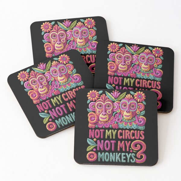 Item preview, Embroidery Monkeys Not My Circus designed and sold by artsandsoul.