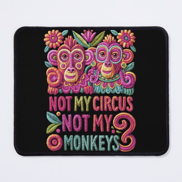 Item preview, Embroidery Monkeys Not My Circus designed and sold by artsandsoul.