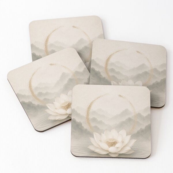 Item preview, Lotus Stillness – Neutral Japandi Zen Art designed and sold by BangkokFineArt.