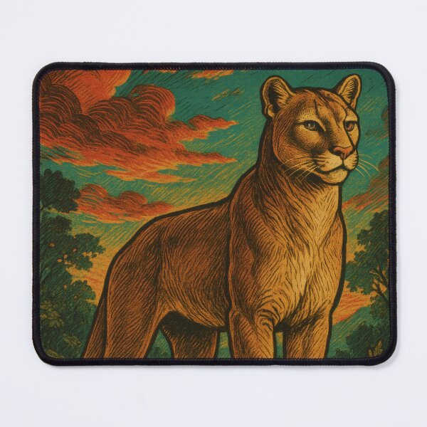 Item preview, Majestic Vintage Cougar Poster | Retro Wildlife Wall Art | Classic Mountain Cat Illustration designed and sold by PaintedPixels01.