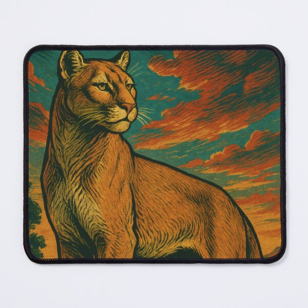 Item preview, Majestic Vintage Cougar Poster | Retro Wildlife Wall Art | Classic Mountain Cat Illustration designed and sold by PaintedPixels01.