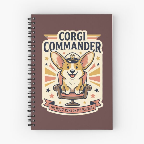 Item preview, Funny Corgi Commander The House Runs On My Schedule Retro Dog Graphic designed and sold by BiniClicks.