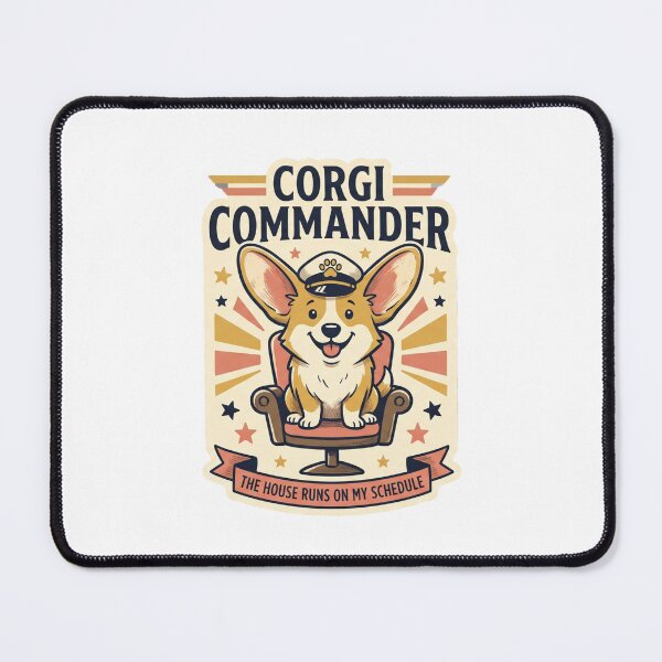 Item preview, Funny Corgi Commander The House Runs On My Schedule Retro Dog Graphic designed and sold by BiniClicks.