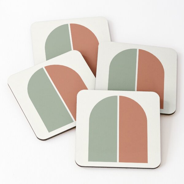 Item preview, Split Arch Composition | Minimalist Sage and Terracotta Print designed and sold by Zaramodo.
