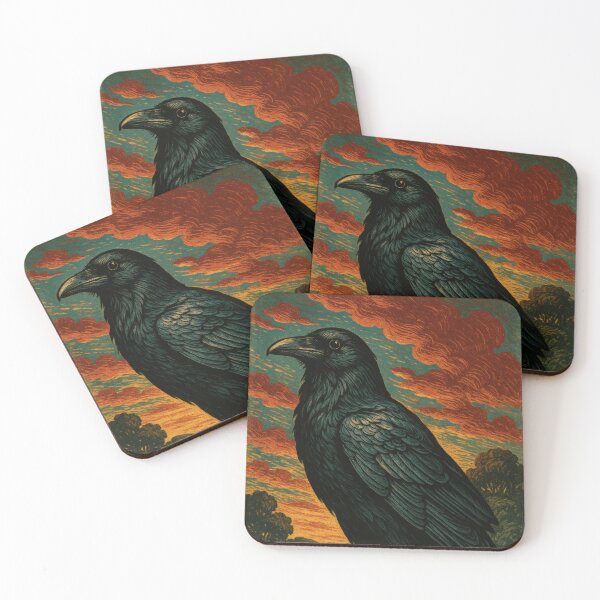 Item preview, Majestic Vintage Raven Poster | Retro Bird Wall Art | Gothic Wildlife Illustration designed and sold by PaintedPixels01.