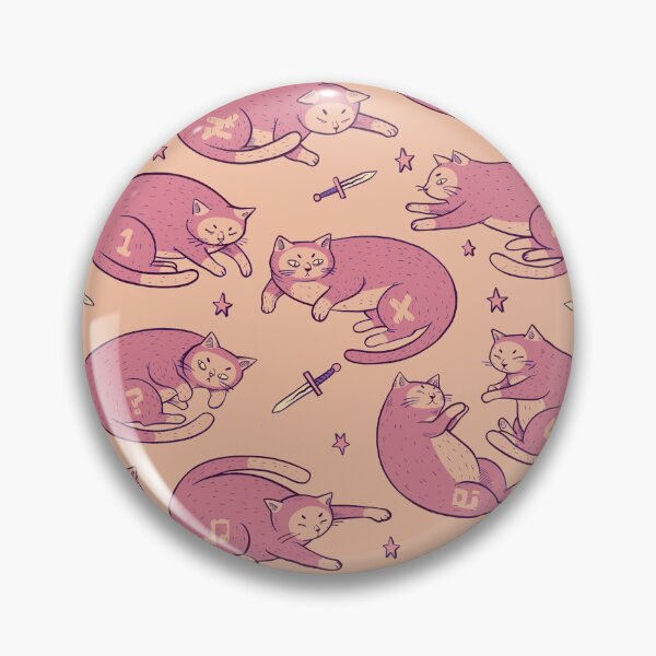Item preview, Cats and Daggers Cute Pink Kawaii Pattern designed and sold by DRP-art.
