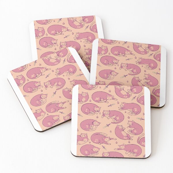 Item preview, Cats and Daggers Cute Pink Kawaii Pattern designed and sold by DRP-art.
