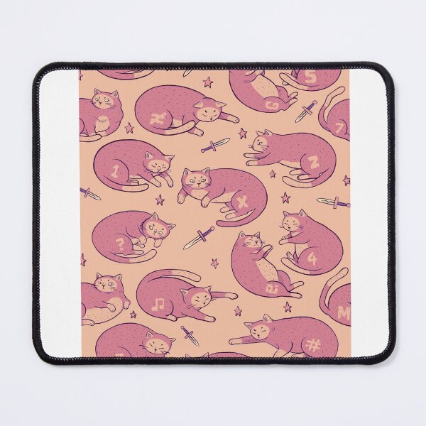 Item preview, Cats and Daggers Cute Pink Kawaii Pattern designed and sold by DRP-art.