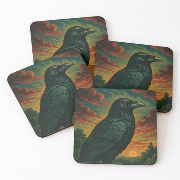 Item preview, Majestic Vintage Raven Poster | Retro Bird Wall Art | Gothic Wildlife Illustration designed and sold by PaintedPixels01.