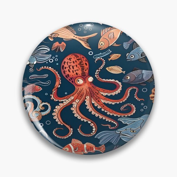 Item preview, A Vibrant Exploration of Ocean Depths A Lively Pattern Featuring a Colorful Array of Marine Life, Including Fish, Octopuses, and Other Aquatic Creatures designed and sold by Matt_Smith.