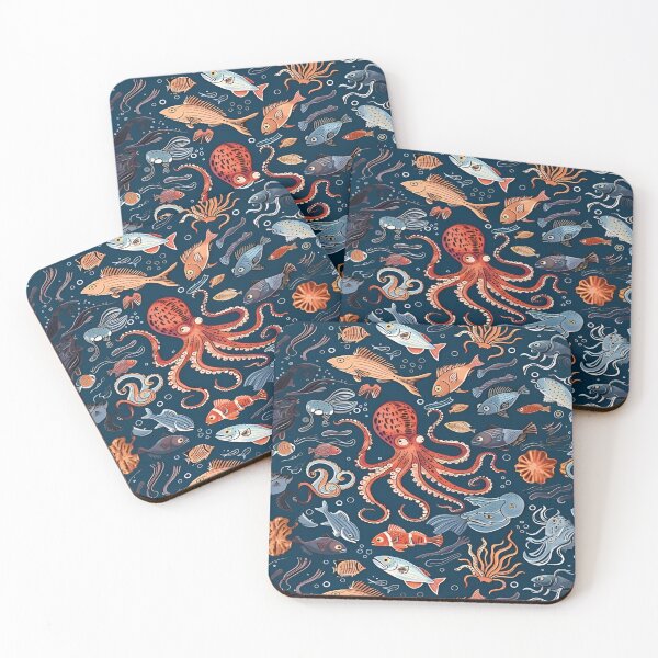 Item preview, A Vibrant Exploration of Ocean Depths A Lively Pattern Featuring a Colorful Array of Marine Life, Including Fish, Octopuses, and Other Aquatic Creatures designed and sold by Matt_Smith.