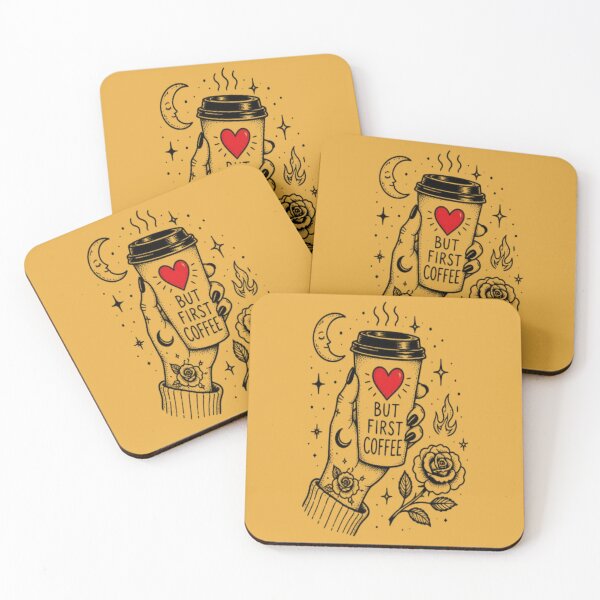 Item preview, But First Coffee Gothic Heart Hand Aesthetic designed and sold by creativerooney.