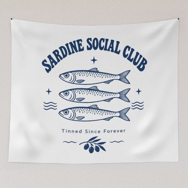 Item preview, Vintage Sardine Fish Illustration Club Emblem designed and sold by Yellowriversss.