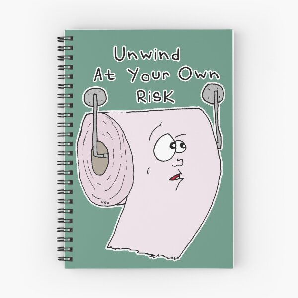 Item preview, Unwind At Your Own Risk Sticker | Funny Toilet Paper Bathroom Pun designed and sold by MyxaART.